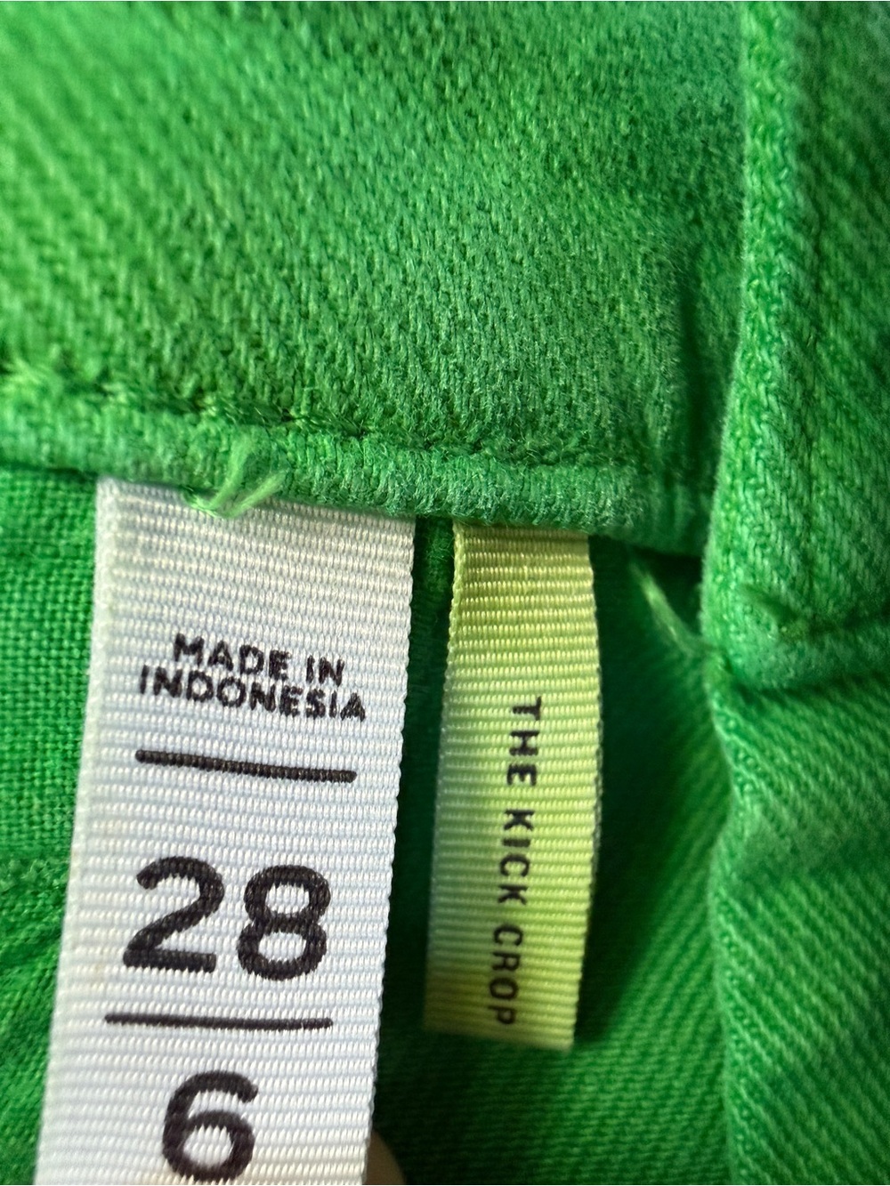 Bright Green Loft Kick Crop Jeans - Picture 6 of 8